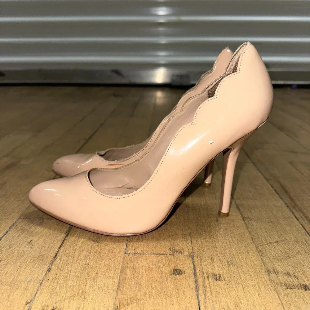 Betsey Johnson Stiletto Pumps Women's 9.5 Pink PU Leather High Heels Pointed Toe